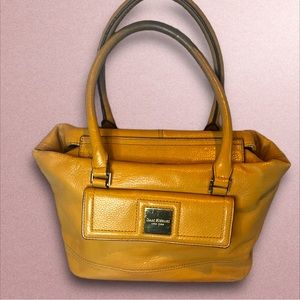 Maddison west brown leather handbag